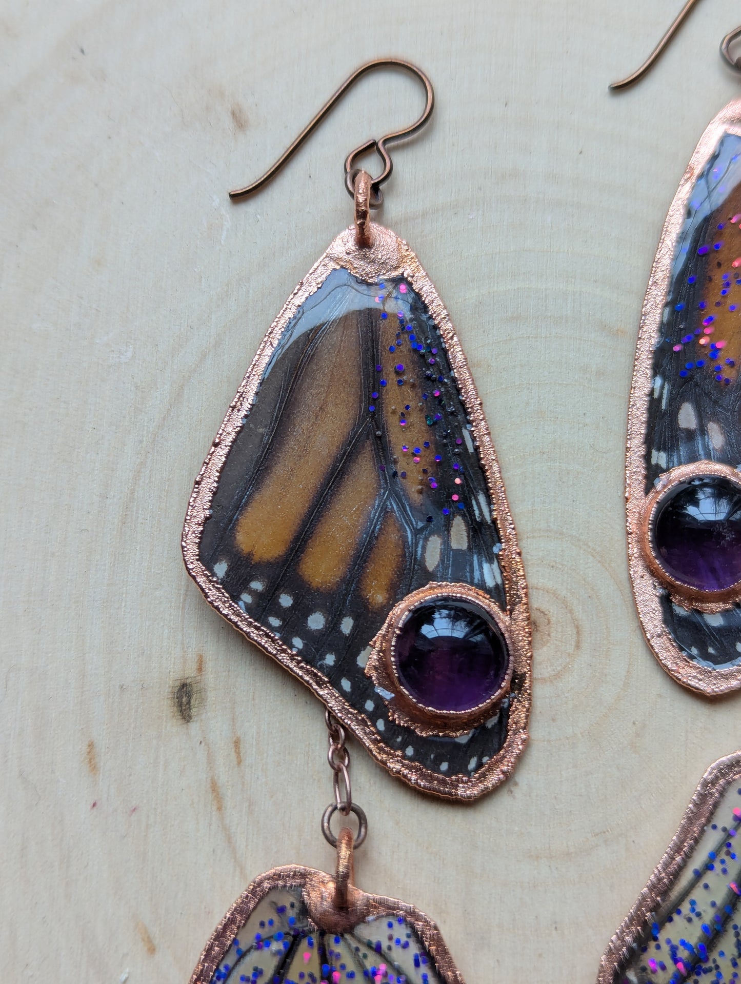 Monarch butterfly earrings