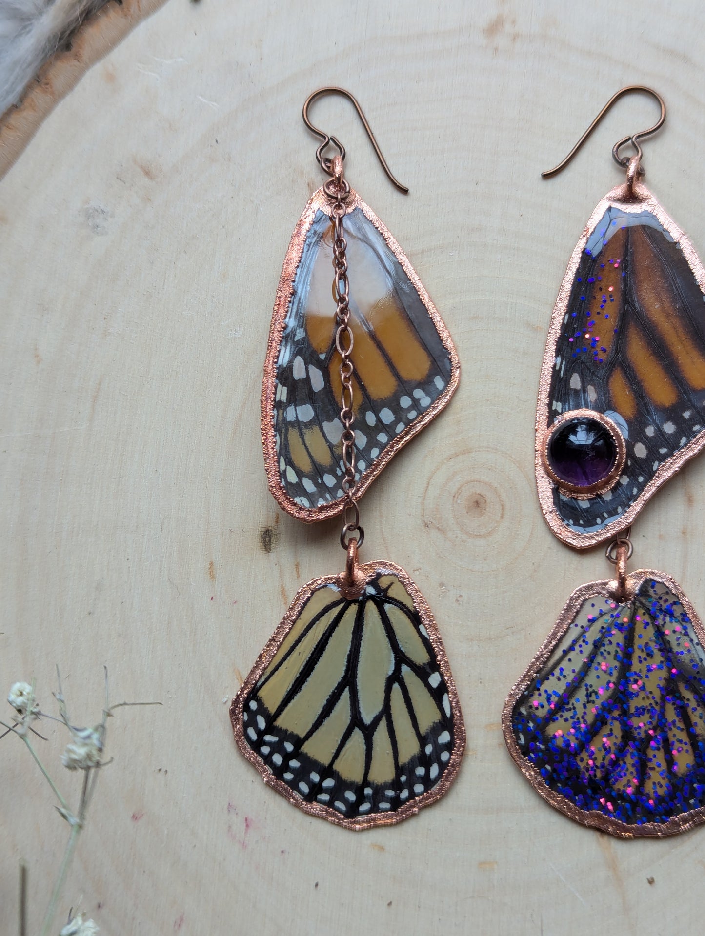 Monarch butterfly earrings