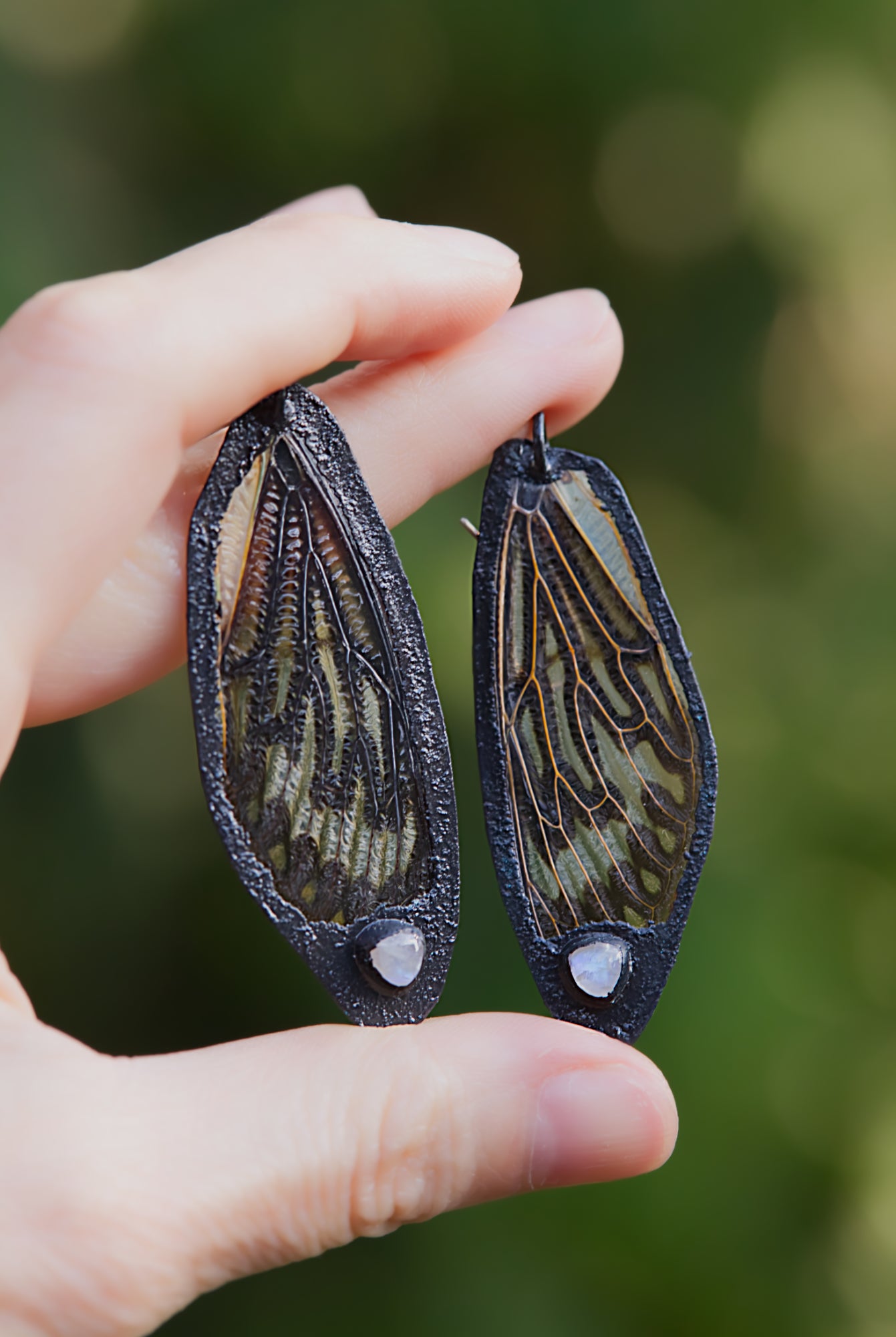 Cicada wing earrings