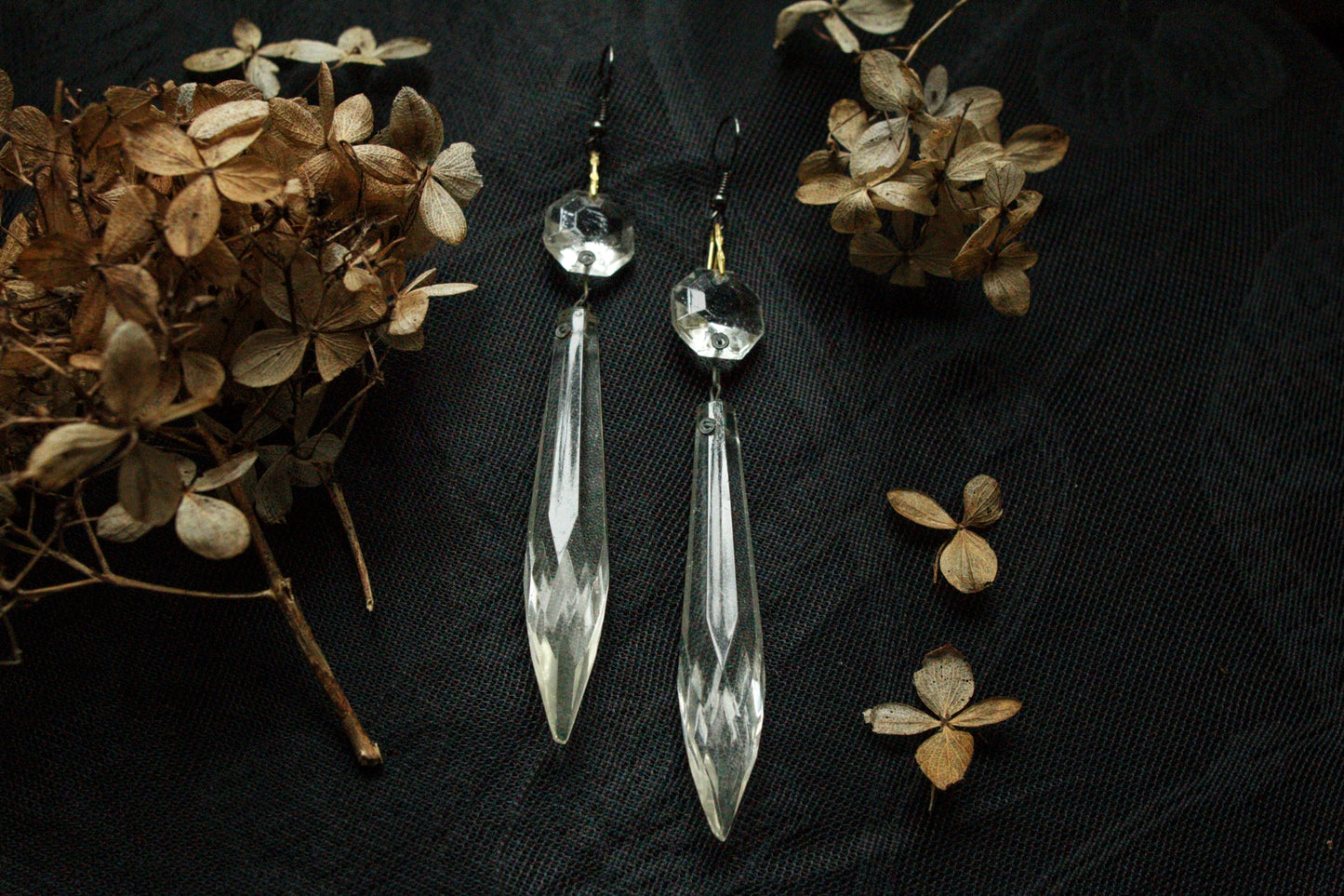 Antique crystal chandelier earrings
