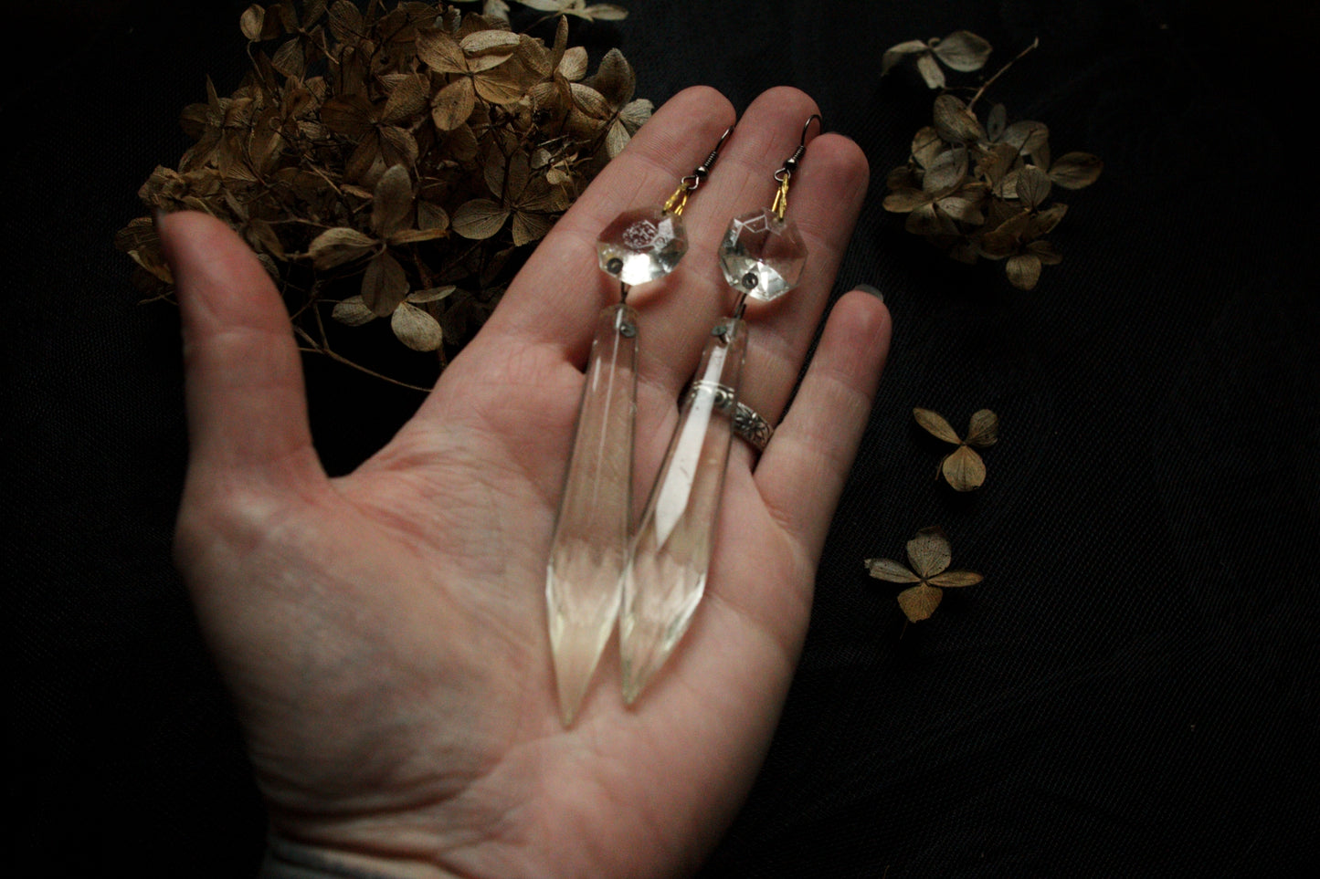 Antique crystal chandelier earrings