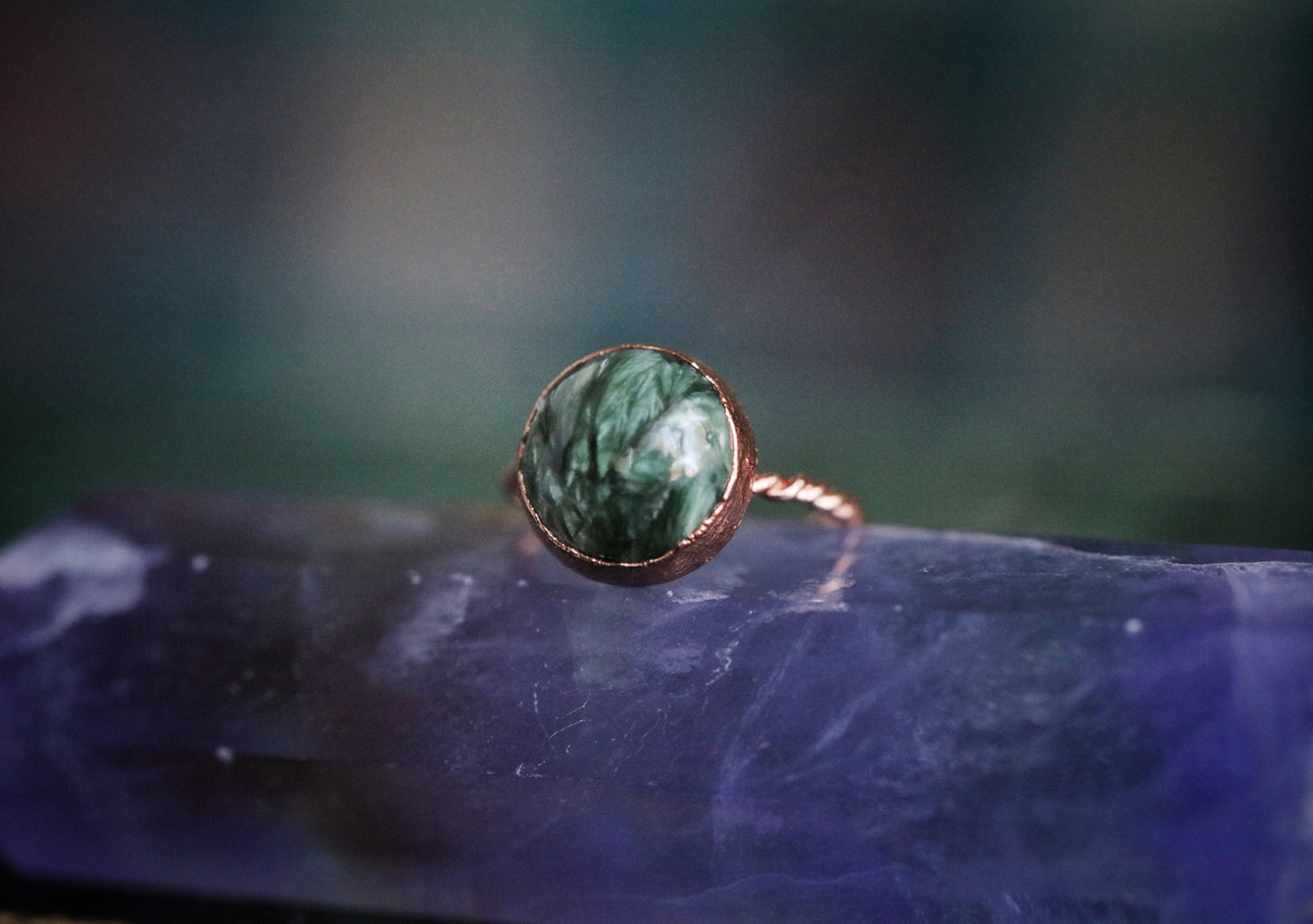 Seraphinite ring// size 5.5 U.S