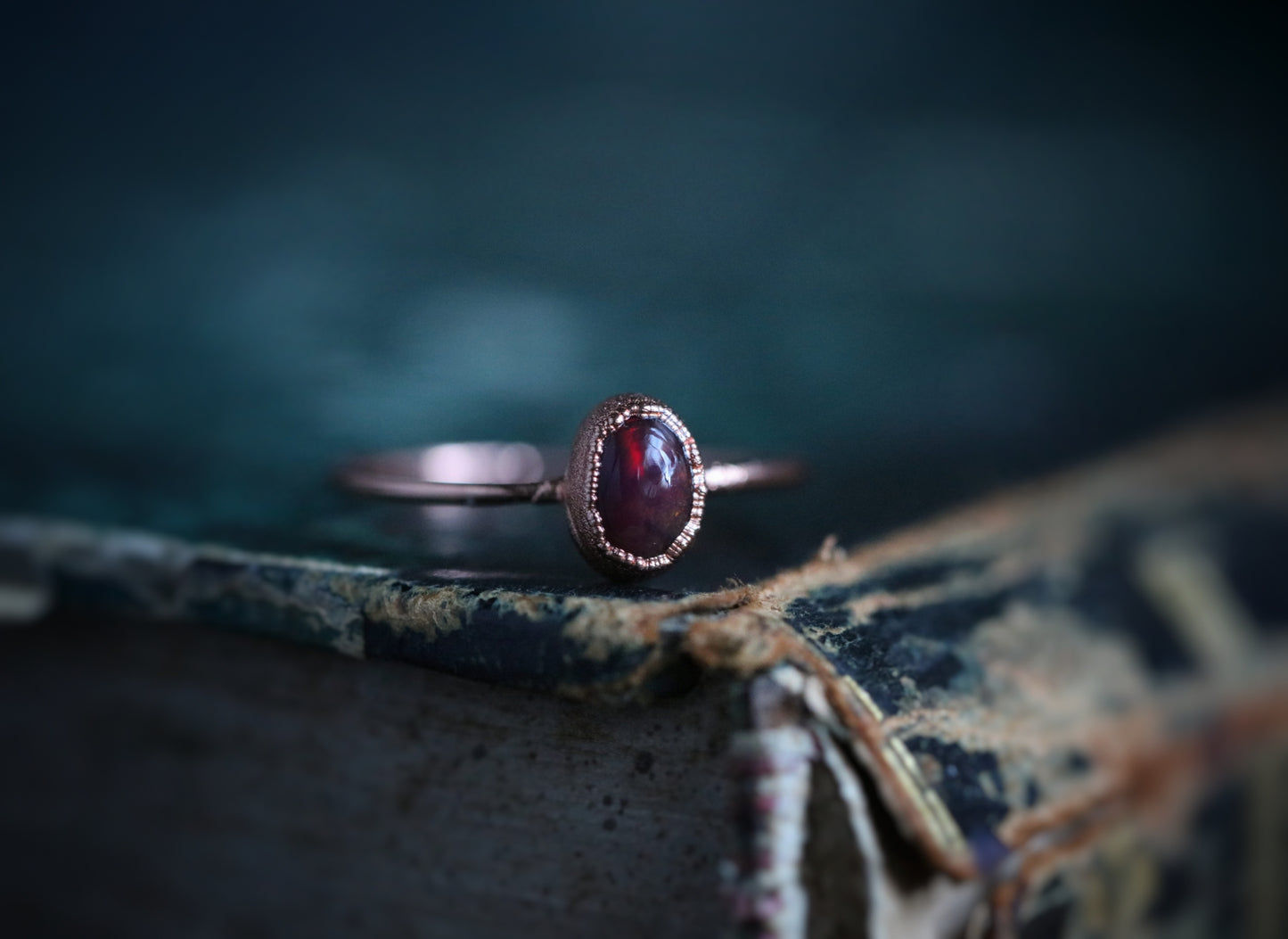 Black Opal ring// size 7.5 U.S