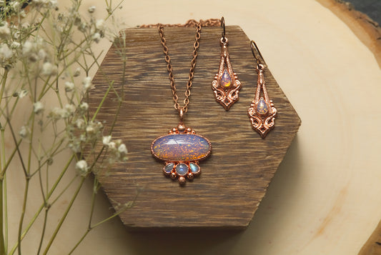 Mexican fire opal set