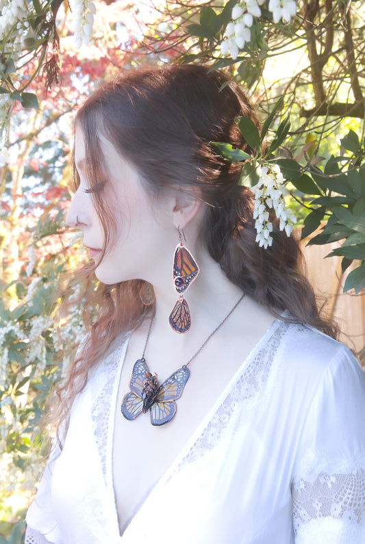 Monarch butterfly earrings