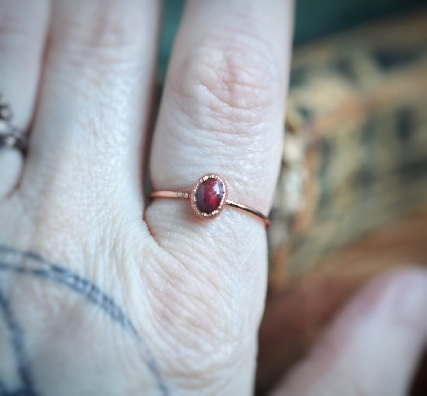 Black Opal ring// size 7.5 U.S