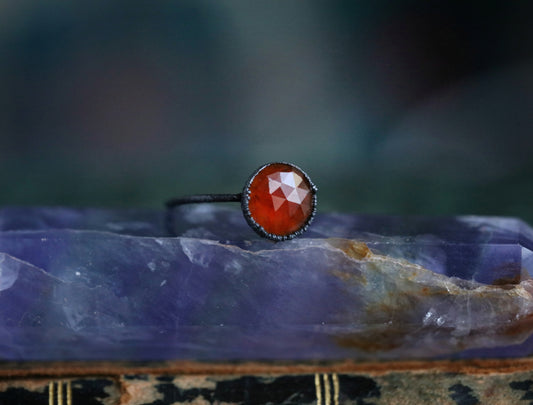 Hessonite garnet ring// size 8 U.S