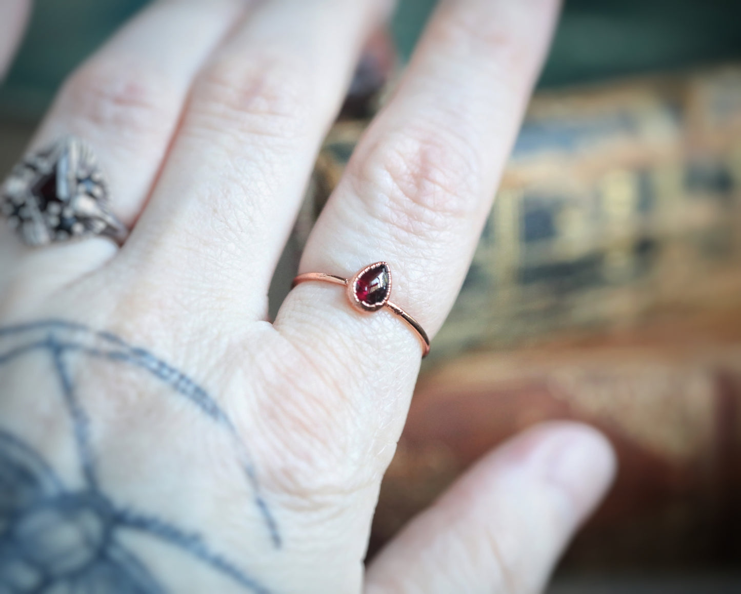 Garnet ring// size 7.5 U.S
