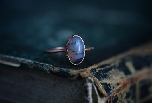 Banded agate ring// size 9 U.S